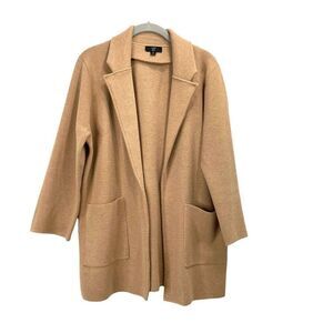 J. Crew Sophie open-front knit sweater blazer Size M tan caramel camel‎ neutral